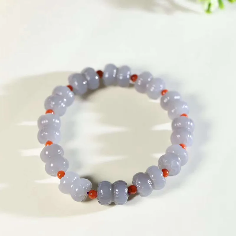 Natural Hetian Qinghai Old Material Purple Double Women'S Jade Bracelet