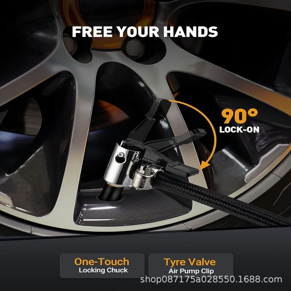 

14-дюймовый замок на воздушной насадке, 3 шт., портативный комплект для ремонта шланга для накачивания шин с блокирующим механизмом одним касанием, цинковый сплав