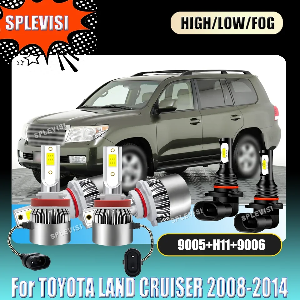 Car Light Fast Delivery LED Headlight & Fog Light Set 6000K White For TOYOTA LAND CRUISER 2008 2009 2010 2011 2012 2013 2014
