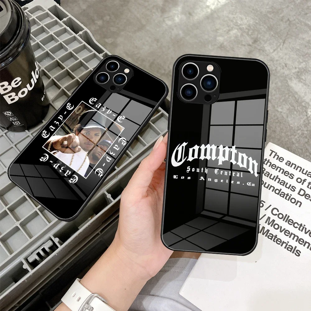 Compton Nwa 213 South Central Los Angeles Ca Phone Case Glass for IPhone 15 14 13 12 Pro XR XS MAX 8 X Plus SE13 Pro Mini Covers