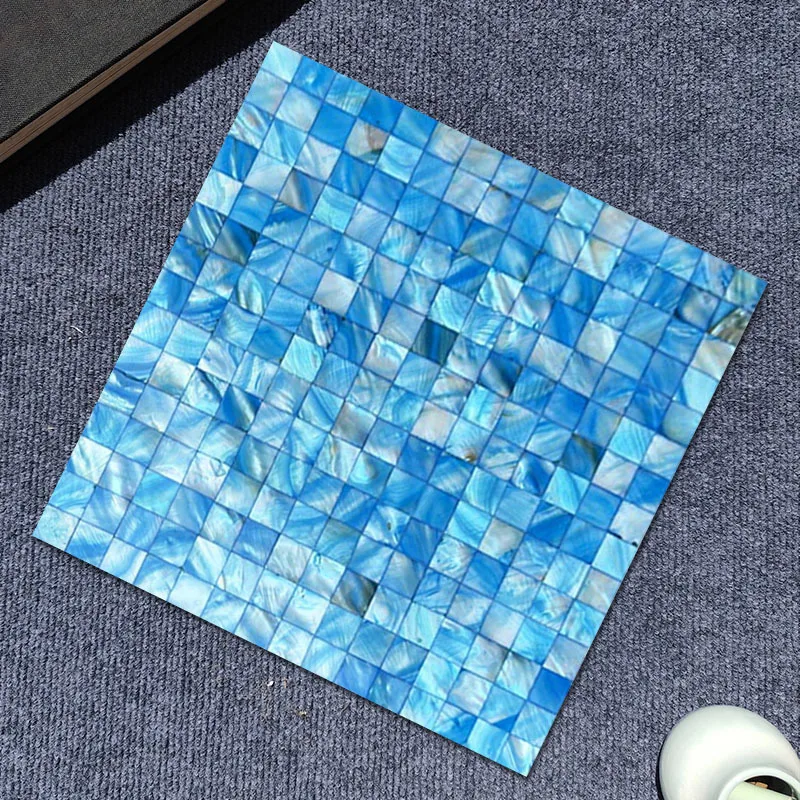 Wallpaper Sticker Self-Adhesive Shell Mosaic - White Peel and Stick Tile for Bathroom Partition, Cashier Counter, Living Room