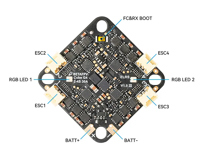 BETAFPV Cube 2-4S 30A Telemetry Brushless AIO Flight Controller & ESC Combo for FPV Racing Drones