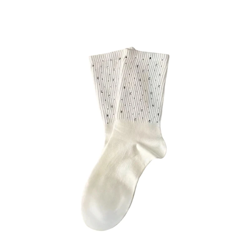 Fashion Short Socks Sparkling Rhinestones Comfortable Stretch Fabric for Wedding Party Parties Commuting