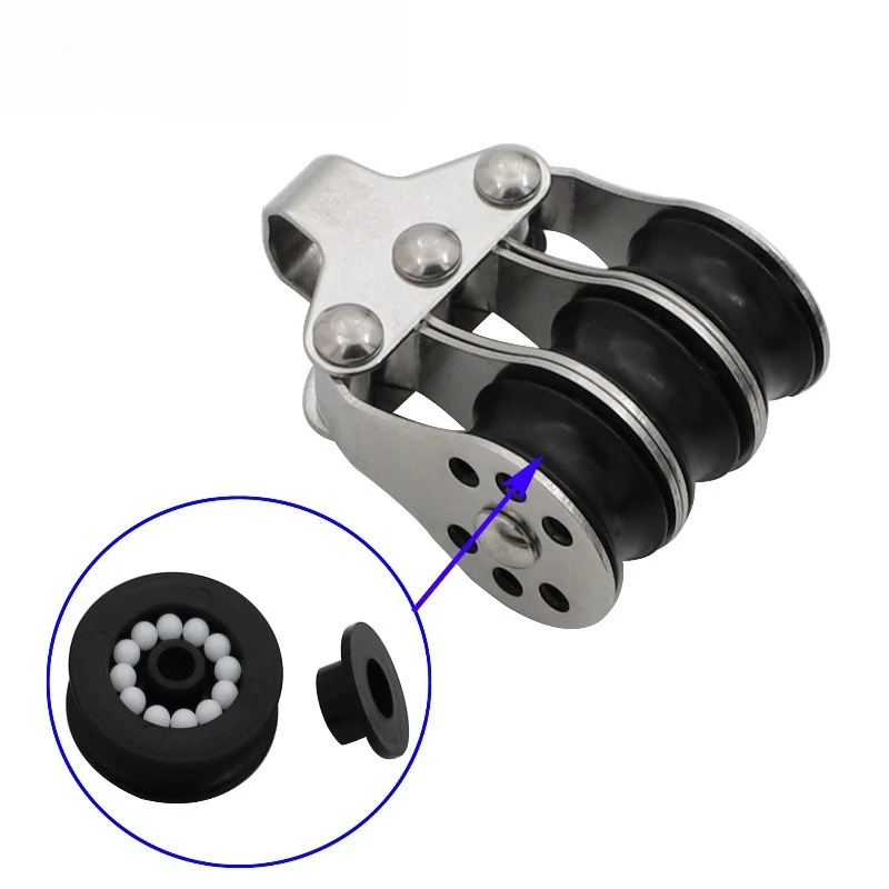 Stainless steel nylon pulley block, rope pulley, yacht sailing rope accessories, car ceiling removal accessories
