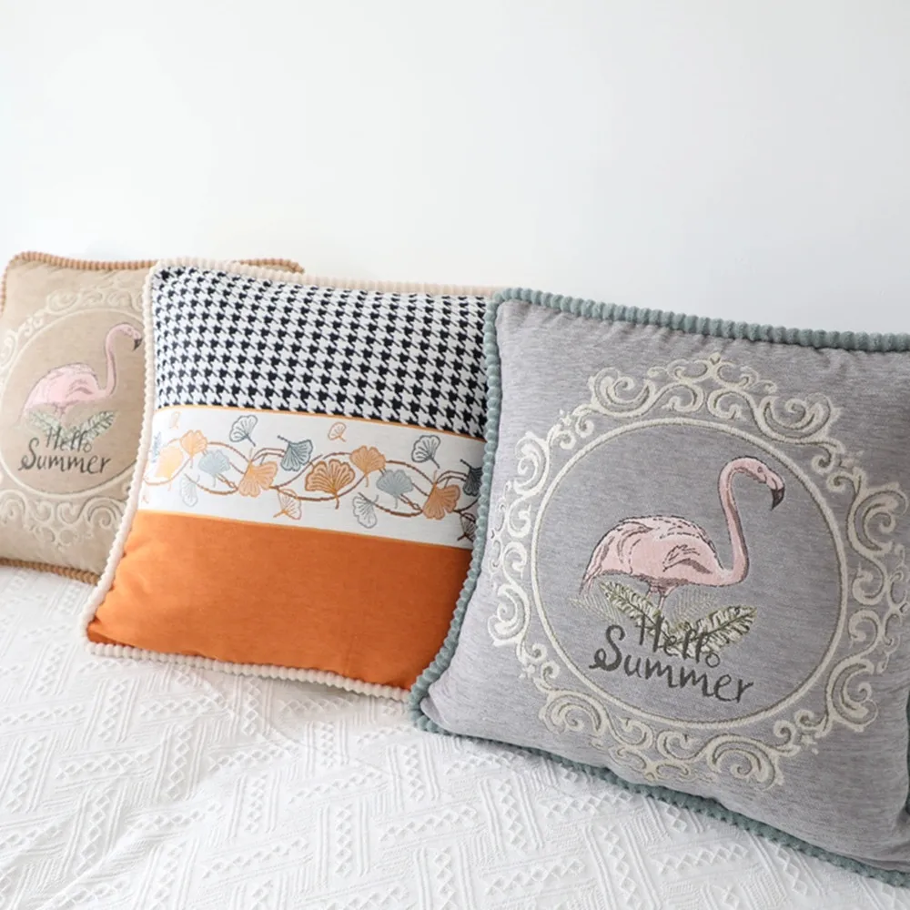 

Cozy Chenille Jacquard Sofa Back Pillow Square Nap Pillow Bedside Sleeping Pillow Living Room Sofa Throw Cushion For Home Travel