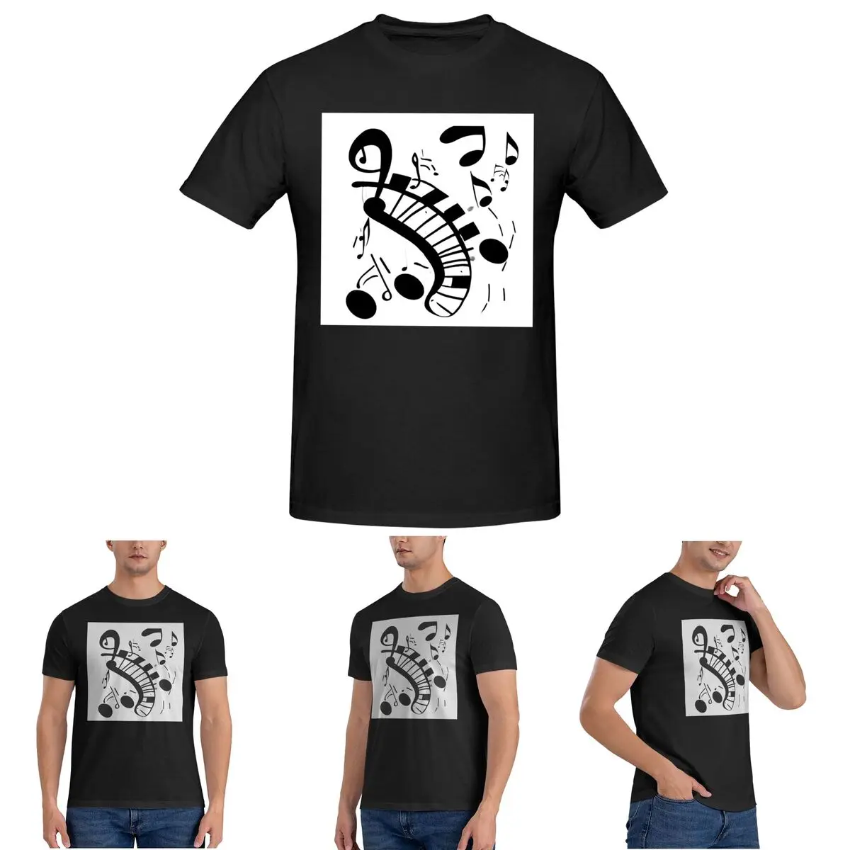 

Мужская футболка с абстрактными клавишами фортепиано и музыкальными нотами, хлопковые футболки больших размеров, мужские топы с короткими рукавами и круглым вырезом