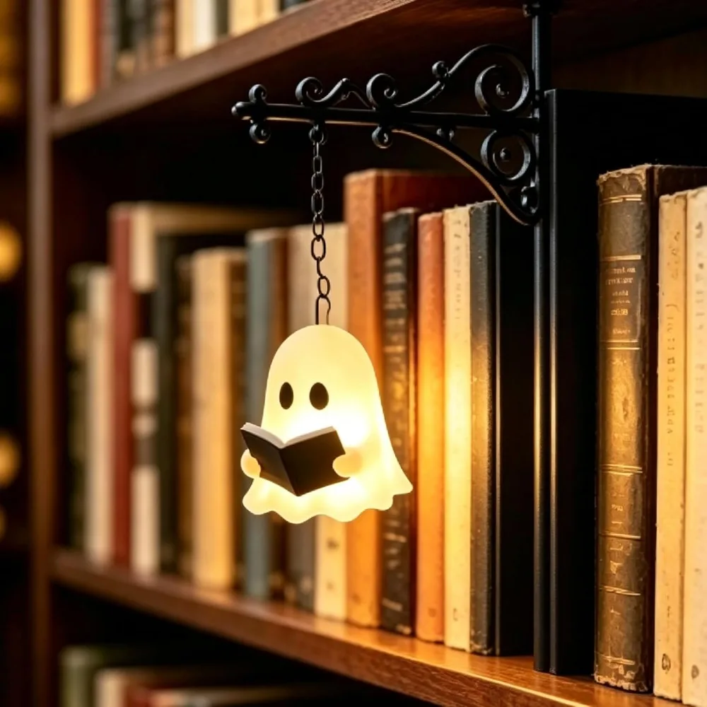 Halloween Retro Bookshelf Lighting Wall Mounted Reading Lamp Metal Gothic LED Night Light  for Studious Home Room Ornament LED