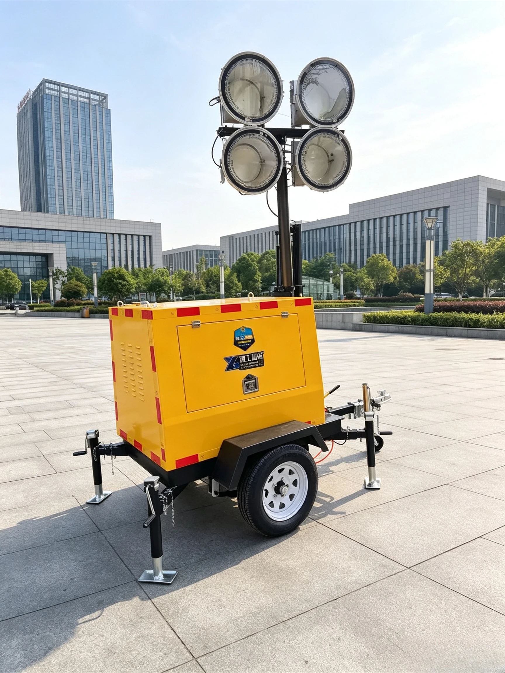 Heavy Duty Diesel Mobile Lighting Tower LED Generator Trailer Mounted Lighting Tower for Outdoor Construction Emergency Custom