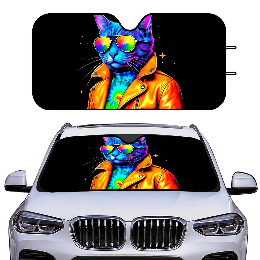 Versatile Collapsible Car Window Sunshade Available In Three Sizes, Offers UV, Fits Most Windshields, Convenient To Store, Perfe