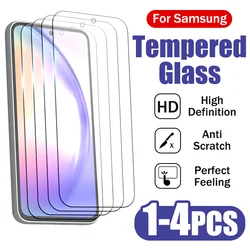 1-4 pz pellicola anteriore in vetro temperato per Samsung Galaxy A54 A34 A52 A53 A32 A12 protezione dello schermo A51 A71 copertura completa ad alta resistenza