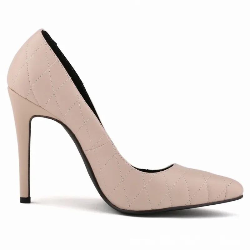 Loslandifen nova moda feminina sexy corrente stilettos clássico apontou dedos 6.5cm super alta primavera marca design sapatos de festa