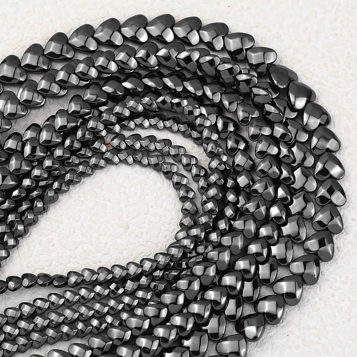 4/6/8mm Natürliche Schwarz Hämatit Stein Facettierte Pfirsich Herz Lose Spacer Perlen Für Schmuck Machen armband Halskette DIY Zubehör