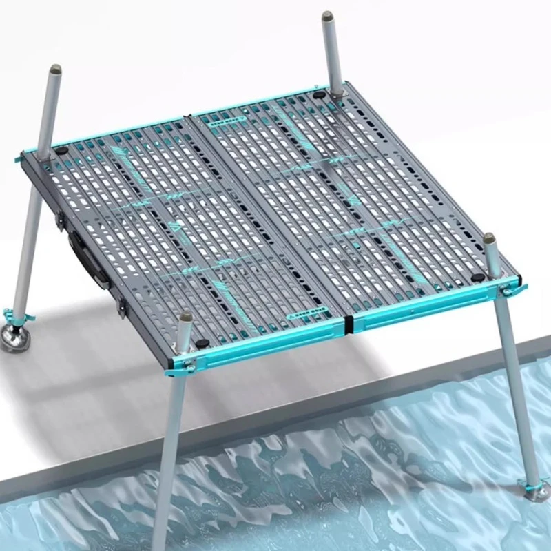 Lightweight Hollowed-out Fishing Platform Portable Foldable Aluminum Alloy Fishing Platform Multifunctional Tackle Supplies