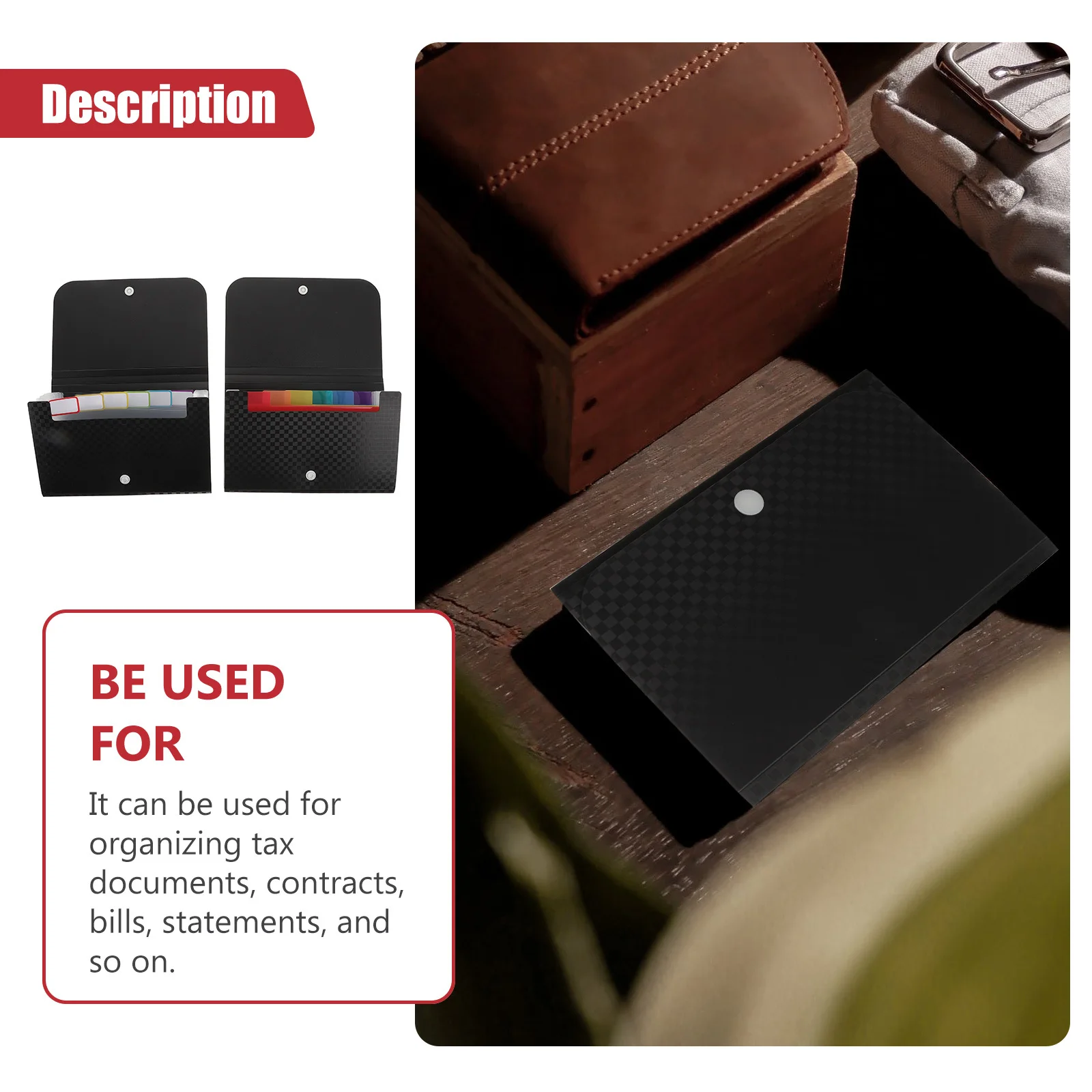 

2pcs Small Folder Bag Multi-Layer File Organizer Portable Document Folder For A6 Paper Receipts Cards Vouchers Tickets File