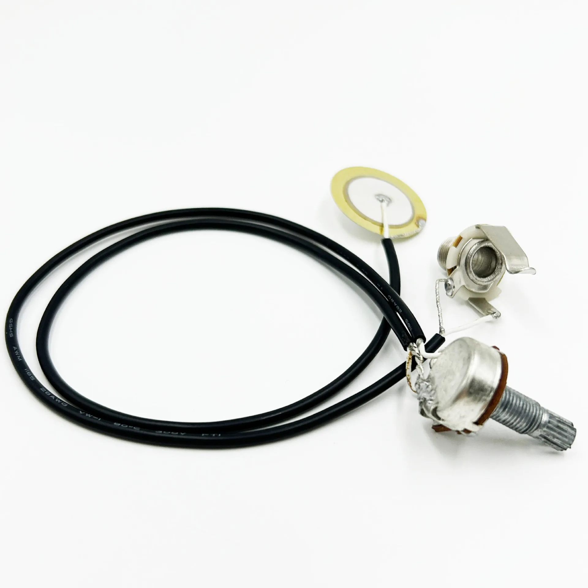 Guitar Open Type Contact Pickup for Acoustic Guitar Stick-on Piezo Transducer with Potentiometer & 7-Spline Knob