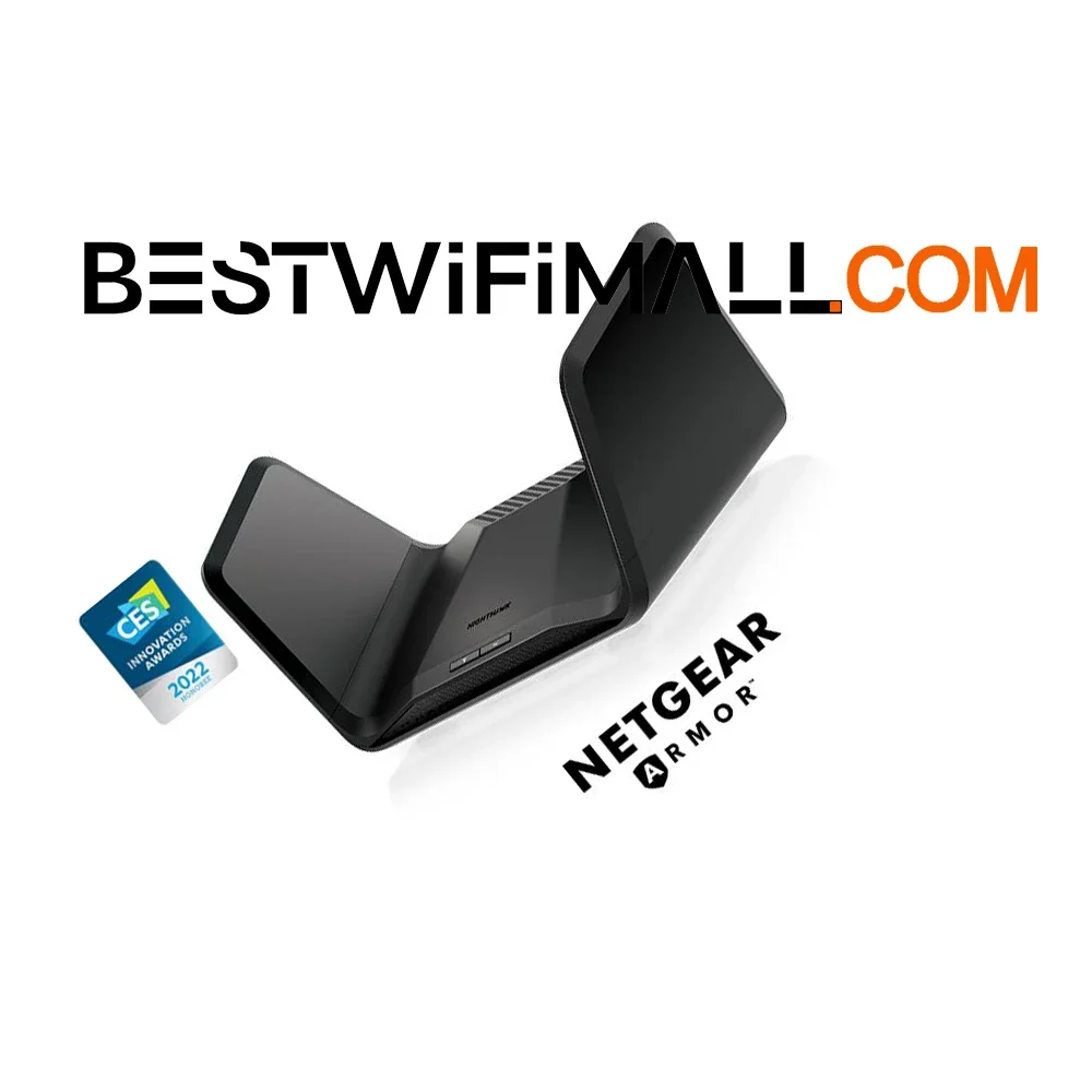 NETGEAR RAXE300 Tri-Band WiFi 6E Router AXE7800 Nighthawk 8-Stream 7.8Gbps Speed 2,500 Sq.Ft Armor Smart Parental Controls