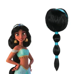 Disney Princess Jasmine Wigs for Girls Aladdin Magic Lamp Princess Wig Fancy Birthday Party Role Play Halloween Accessories