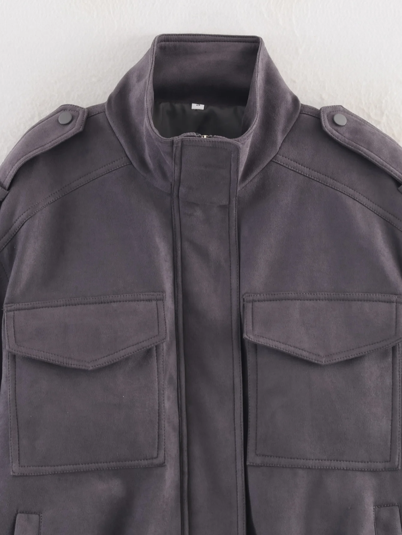 Women Suede Jacket Coat Autumn Winter Fashion Long Sleeve Zipper Loose Coat Female Retro Casual Jacket Streetwear With No Hood