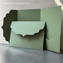 20 pcs Blank Pocketfold Card Invitation DIY wedding paper envelope，DIY invitation,custom invitation,sage green