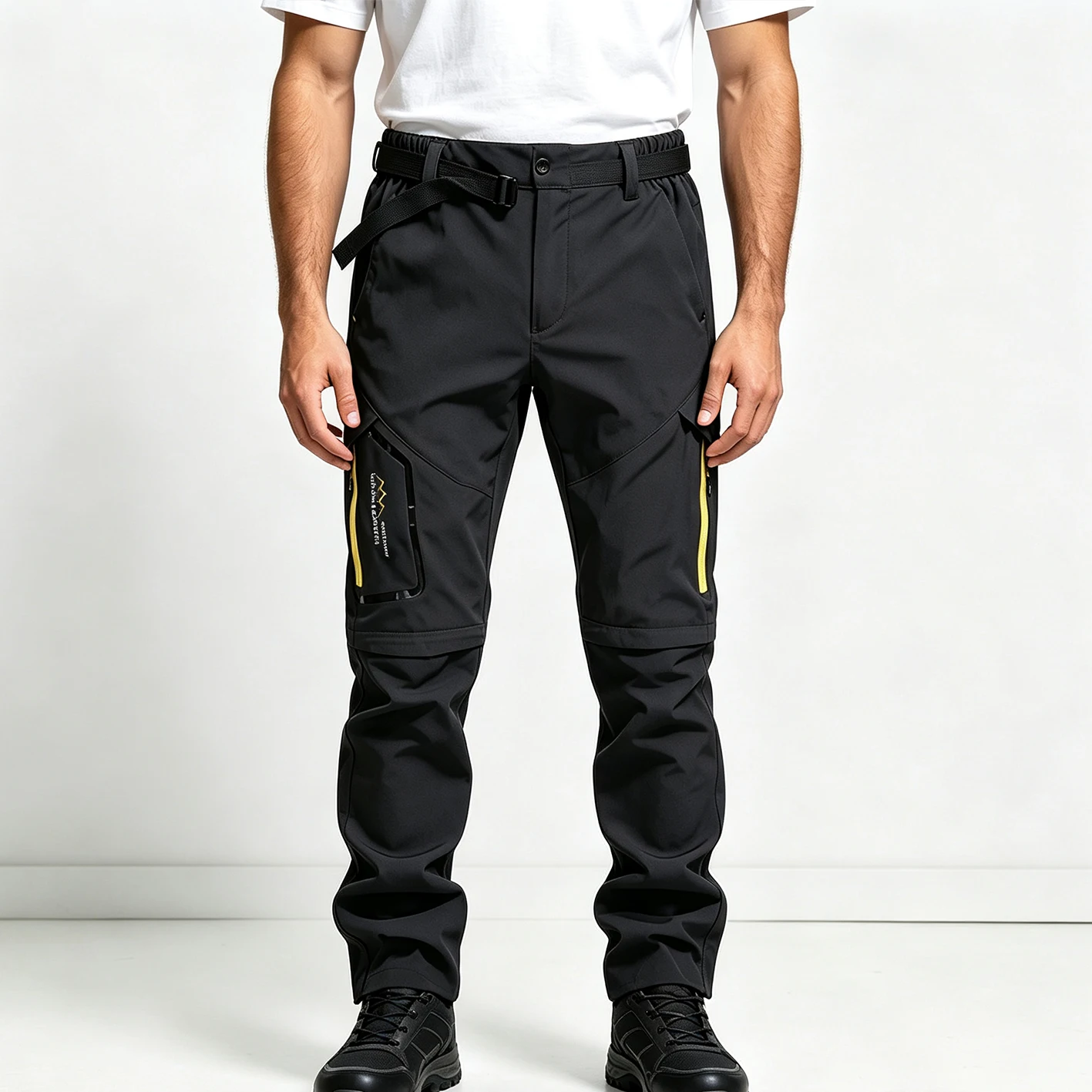 Men Zip‑Off Detachable Hiking Pants Convertible To Shorts Multi‑Pocket Quick Dry Outdoor Trekking Trousers