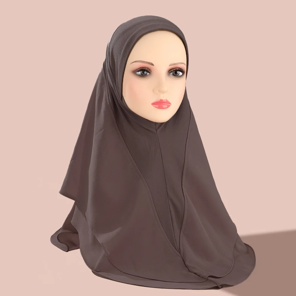 

Muslim Women Chiffon Instant Hijab Amira Cap Headscarf Turban Islamic Shawl Wrap Veil Pull On Hat Hijabs Scarf Headband Cover