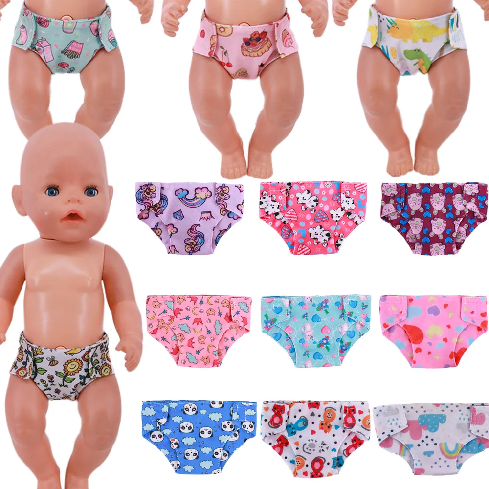 18 estilos de roupa íntima de boneca, roupa íntima diária fofa para roupas de boneca de bebê nascido de 43cm, fraldas de boneca americana de 18 espaços, presentes de nossa geração