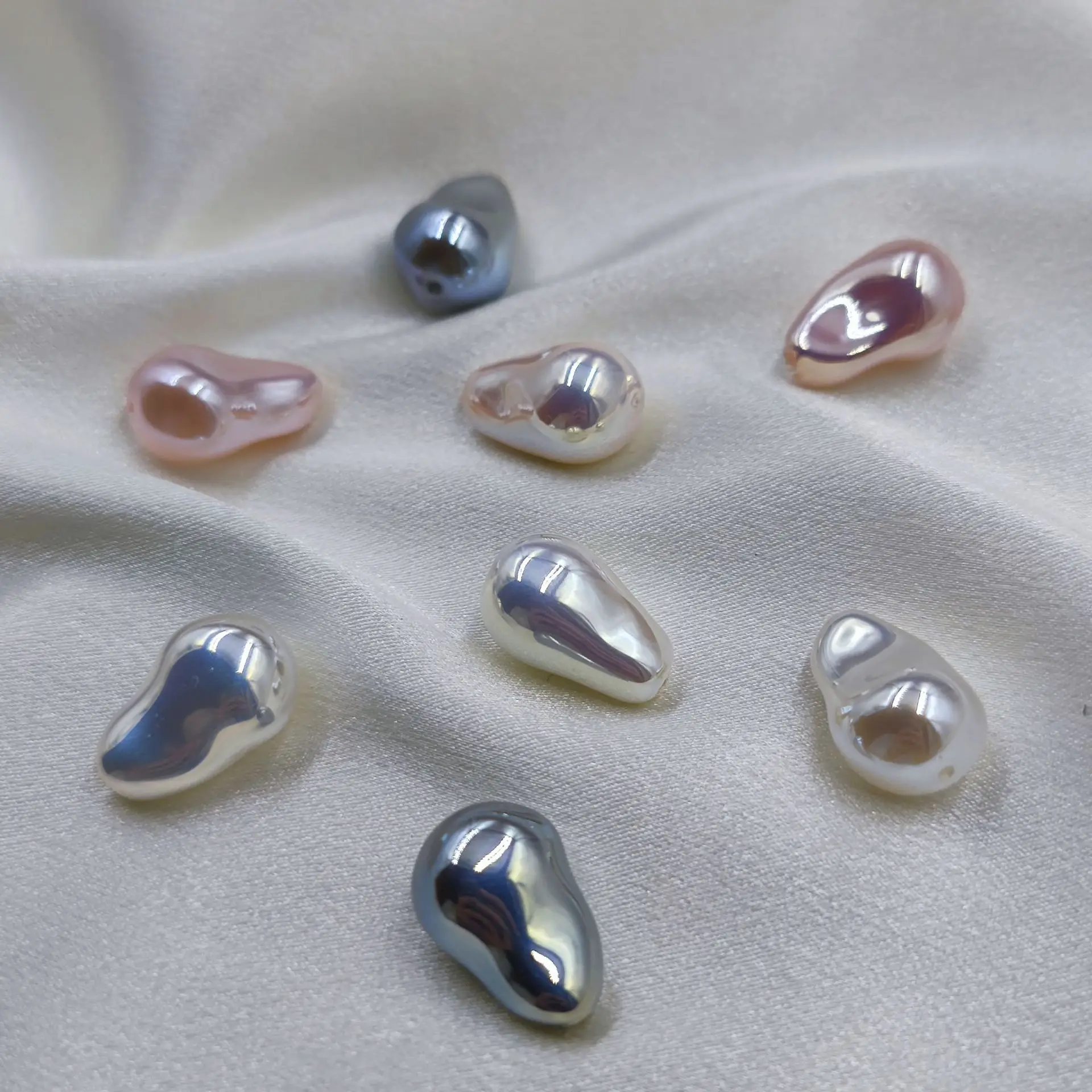 5 pcs Special-shaped Baroque Imitation Pearl Irregular Bright Light Loose Beads DIY Earrings Necklace Pendant Accessories15x22mm