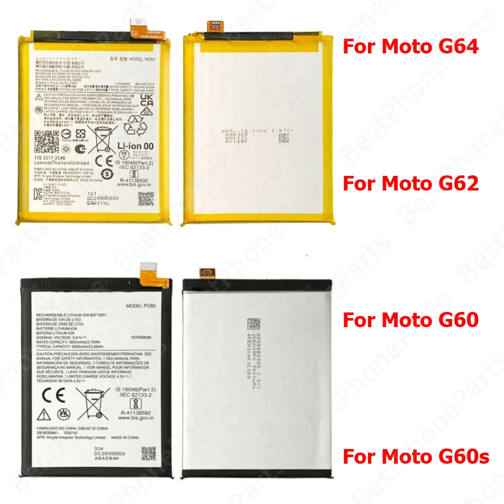 Batería para Motorola Moto G64 G62 G60 G60s 5G PC60 ND50 MC50 LK50 batería li-lon integrada baterías de teléfono móvil