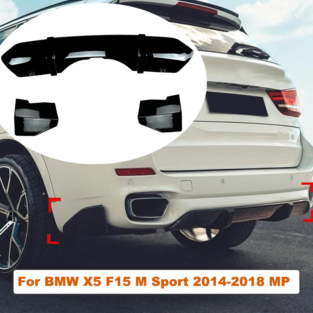 For BMW X5 F15 M Sport 2014-2018 MP Rear Bumper Lip Corner  Diffuser Spoiler Car Accessories Protector