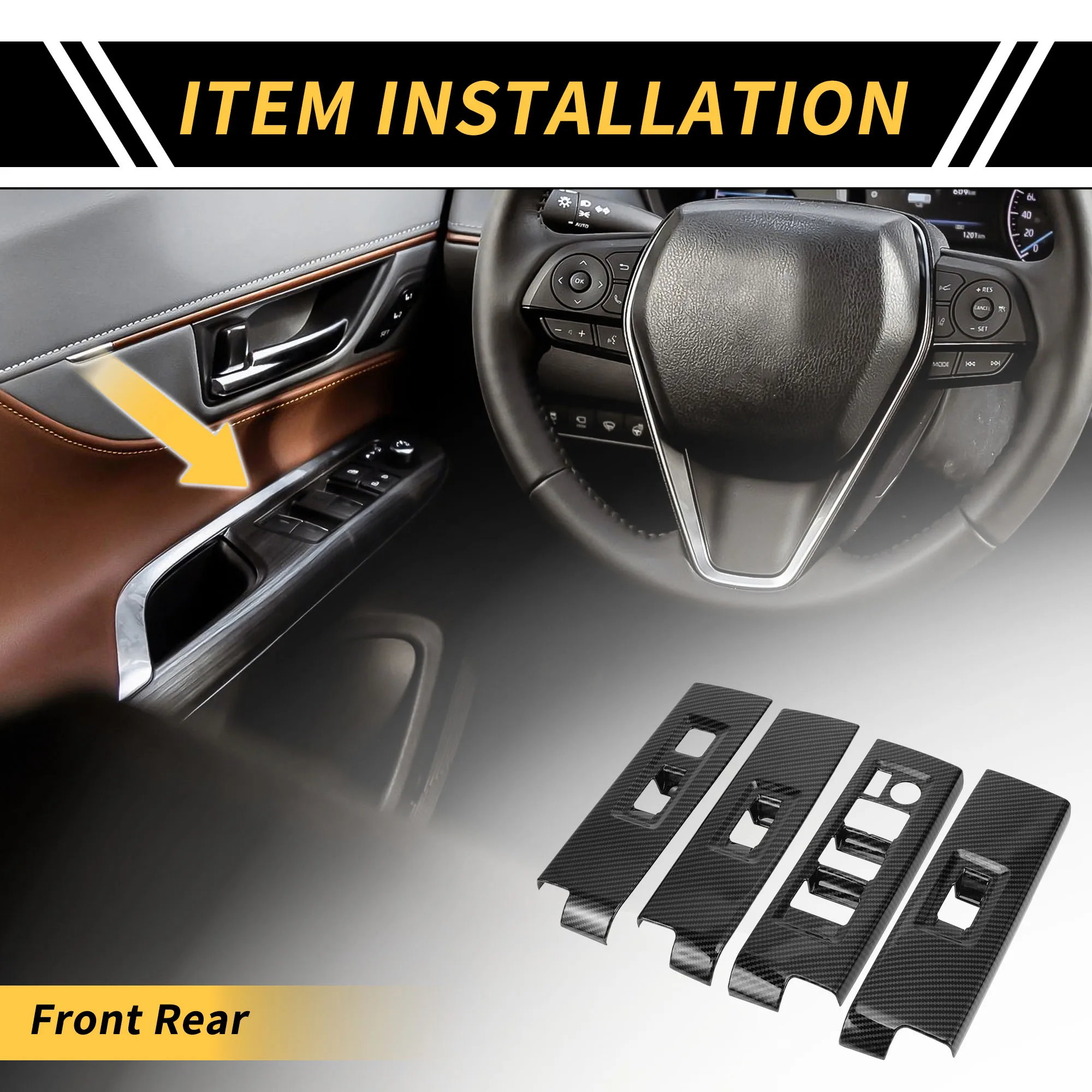

UXCELL Carbon Fiber Pattern Door Window Switch Panel Cover Set for Toyota Tundra 22-24