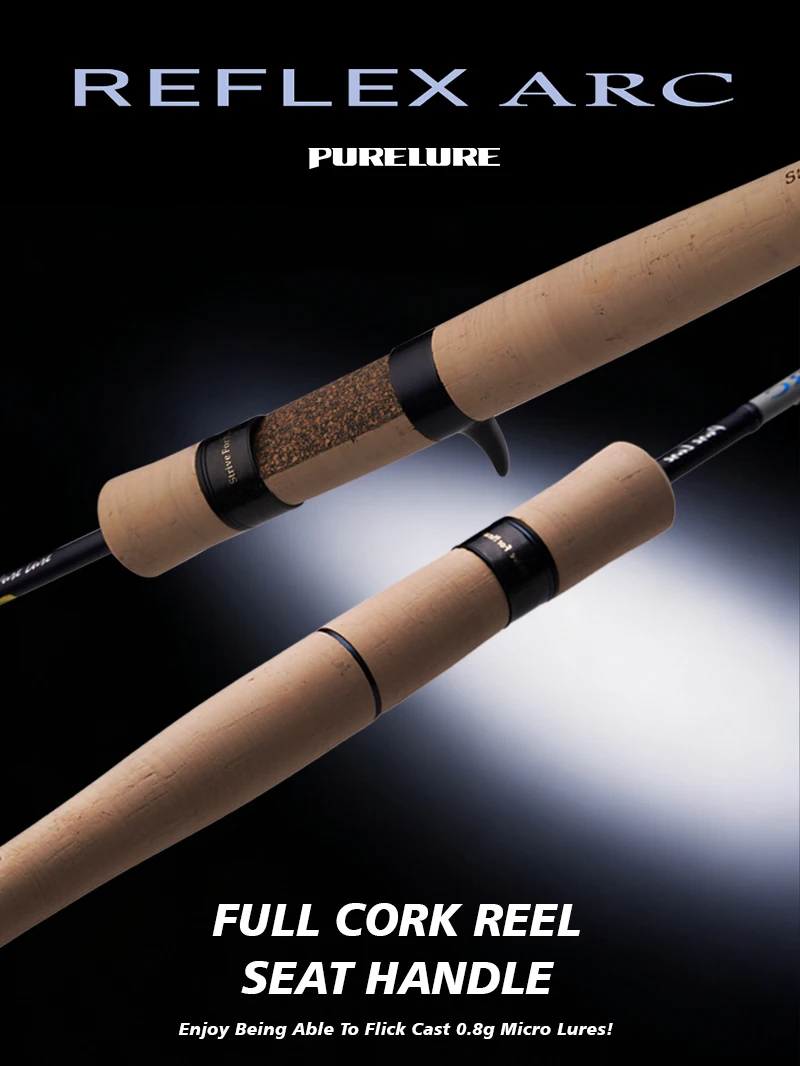 PureLure Reflex Arc Lure WT 0,5-12g BFS Casting Rod 6FT MF Action Toray Carbon mit Fuji SIC Ring Vollkork-Rolle für Forelle und Barsch – Detail 1