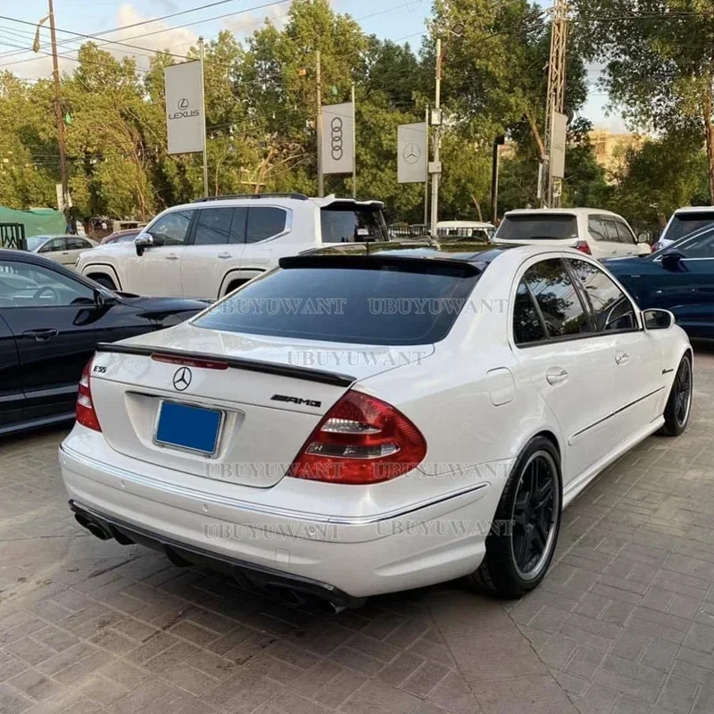 For W211 Spoiler 2002-2009 Benz W211 E-class E200 E260 Spoiler ABS Plastic Material Car Rear Wing Color Rear Spoiler