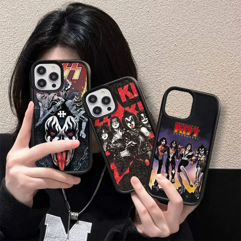Hard Rock Band K-Kiss PC+TPU Shockproof Protective Phone Case For IPhone17 14 15 16 Pro Max 13 12 11 17 Air