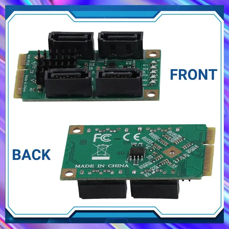 

Expansion Adapter PCIE To SATA Expansion Card Full Height MPCI-E To Quad SATA HDD Interface Adapter Card For Synology