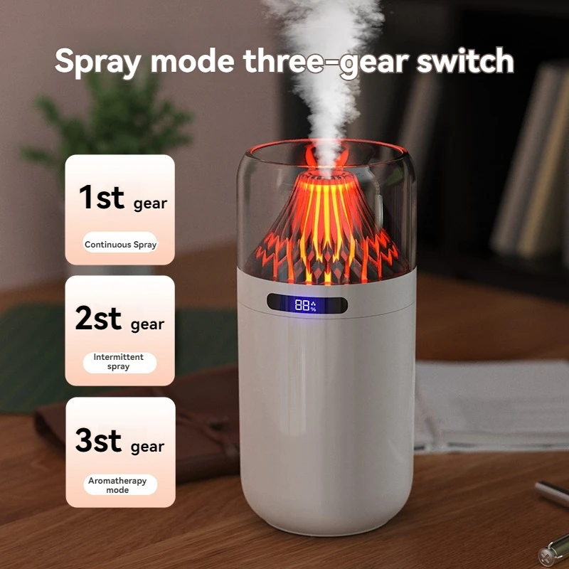 مرطب Volcano Mini - قابل لإعادة الشحن عبر USB/بطارية، شاشة رقمية، موزع سيارة وترطيب الهواء للمنزل/المكتب/السيارة #4
