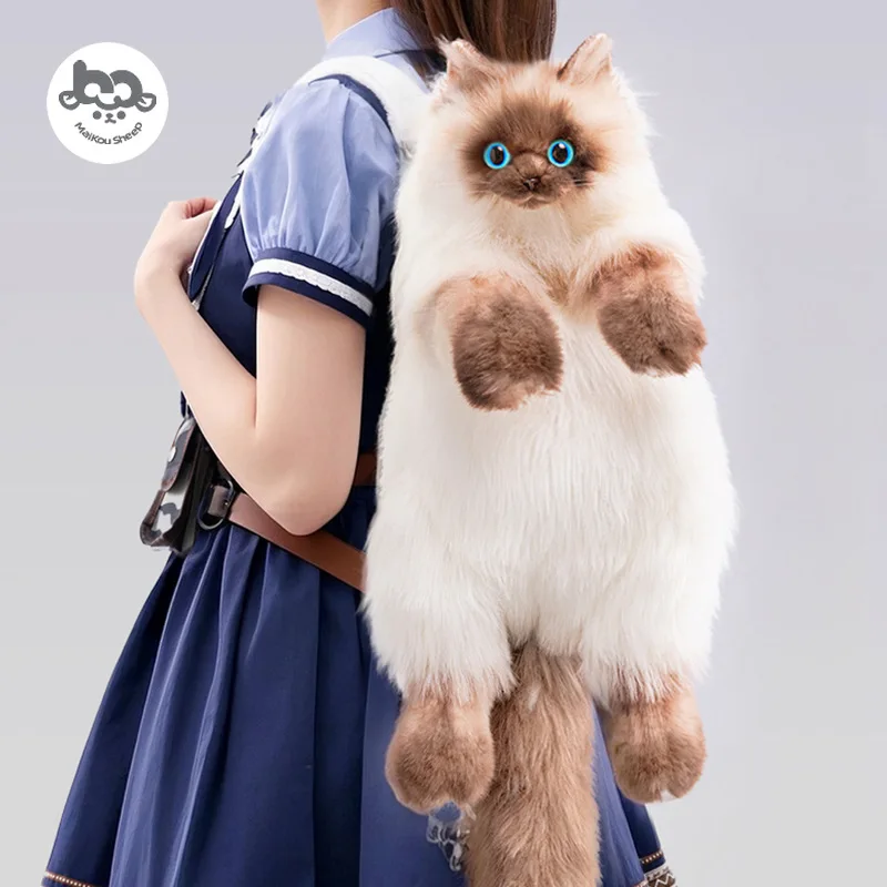 ﻿   กระเป๋าเป้สะพายหลังลายแมวสยาม กระเป๋าเป้สำหรับเด็กผู้หญิง ตุ๊กตาเพื่อน ของขวัญเซอร์ไพรส์สำหรับแฟนสาว ของขวัญฤดูหนาวที่อบอุ่น