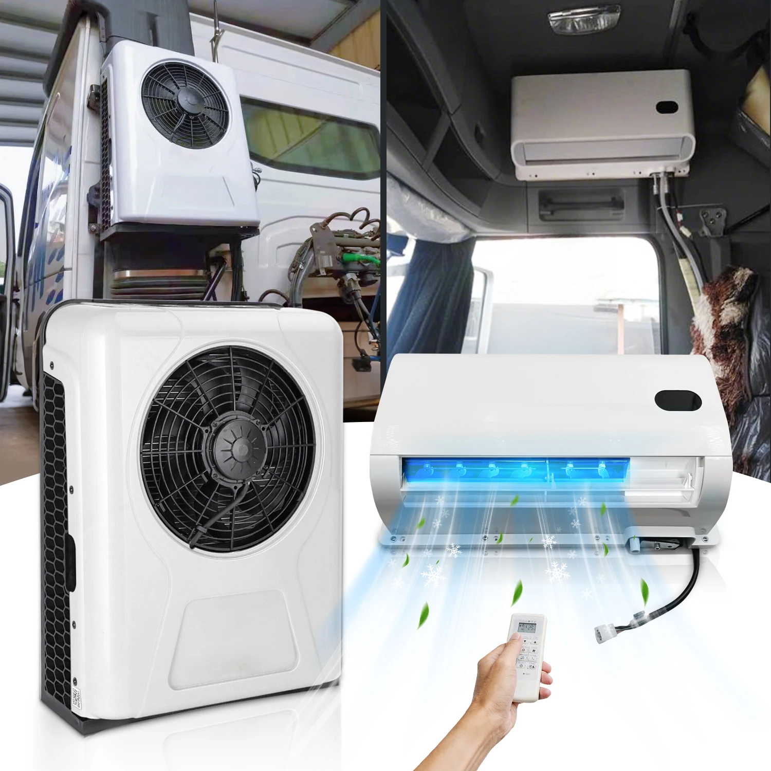 Treeligo Klimaanlage 10500 BTU Auto Elektrische Parkkühlung 12 V/24 V Split Air AC Einheit für LKW Caravan Camper Van RV