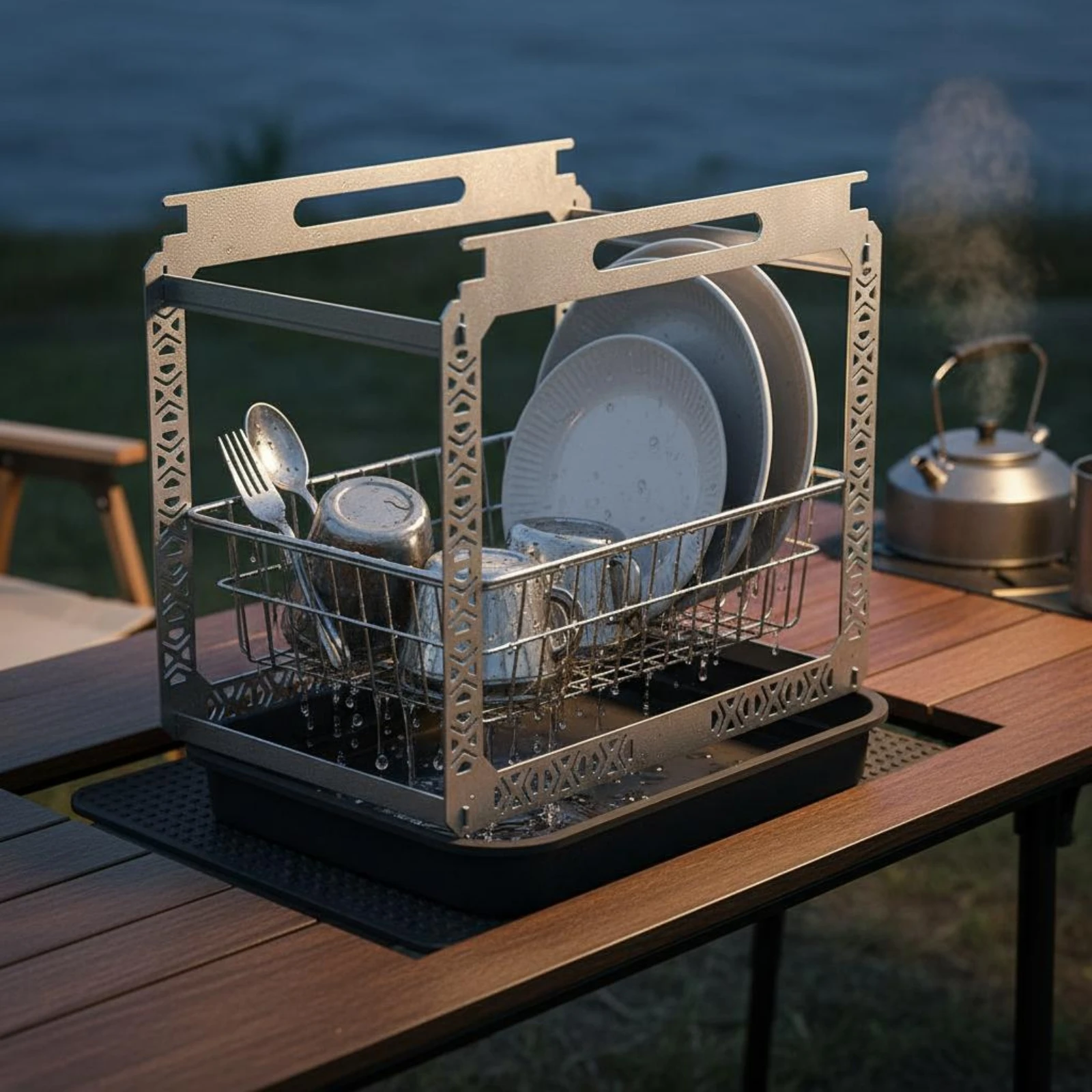 

IGT Hanging Rack Easy to Assemble IGT Side Hook Camping Table Organizer Portable Outdoor Gear Space Saving for Campers