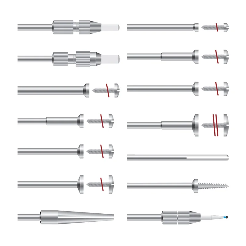 Dental Screw Mandrels Mandrels Stainless Steel Reinforced Dental Lab Tools 10pcs/set