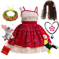 Movie Princess Moana 2 Dress Girls Cosplay Vaiana Carnival Party Ocean Adventure Costume Kids Halloween Fancy Clothes Outfit