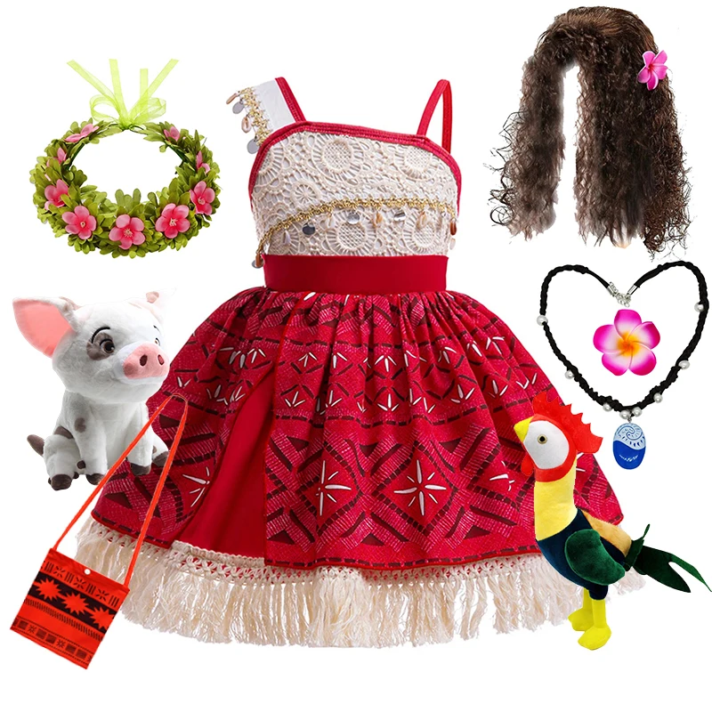 Movie Princess Moana 2 Dress Girls Cosplay Vaiana Carnival Party Ocean Adventure Costume Kids Halloween Fancy Clothes Outfit