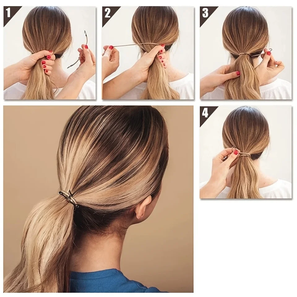 5 /10 /15/20Pieces Trendy Double Hooks Hair Band Rubber High Elastic Designed Hairtie Ponytail Headwear Women Accessory view 5