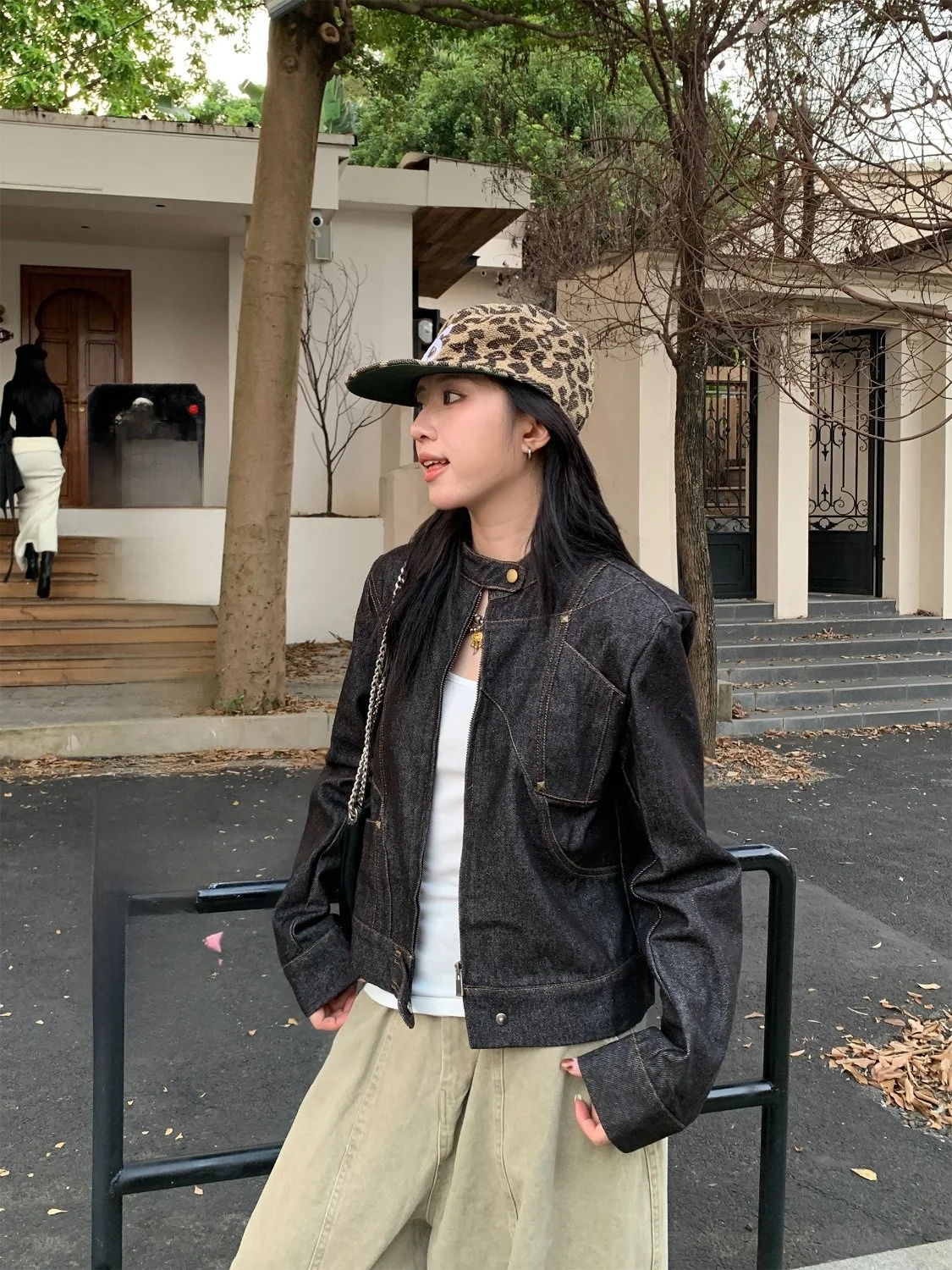 

Оригинальное джинсовое винтажное женское джинсовое пальто Bla, весенне-осеннее хлопковое повседневное пальто прямого кроя с застежкой-молнией