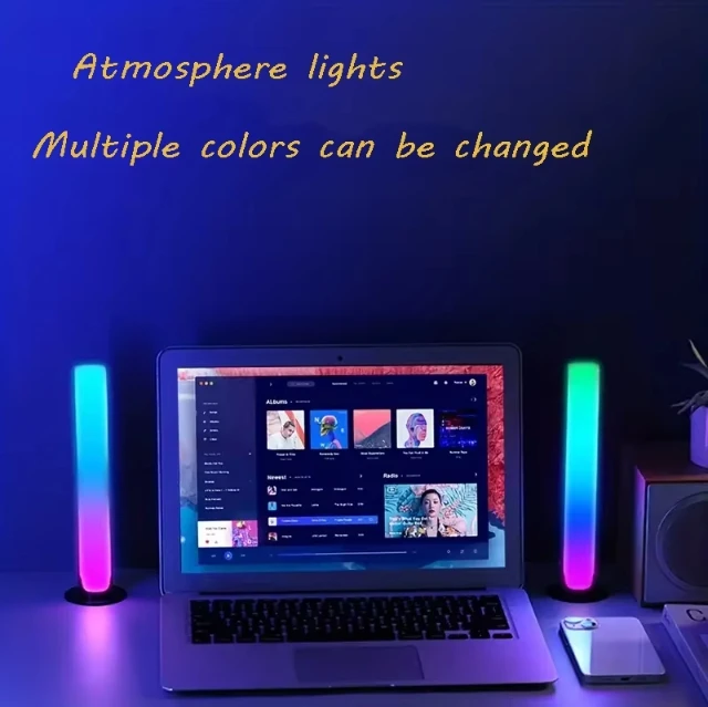 

RGB Пикап Свет Музыкальный Ритм Огни Модернизированная USB Перезаряжаемая Модель Рождественские Украшения Настольный RGB Световой Бар Музыкальный Ритм