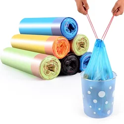 15pcs/Roll Trash Bags Disposable Thickened Garbage Bag Vest-style Garbage Can Storage Bag Household Kitchen Plastic Bag