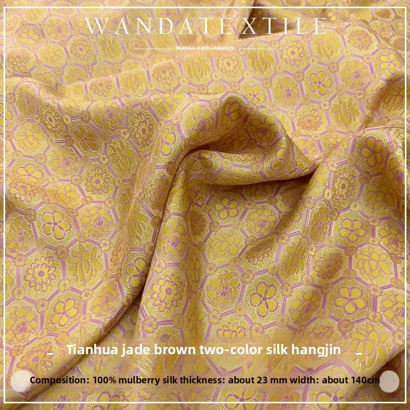 

Spring and Summer Two-color Silk Hanging Brocade Flower Dill Fabric Mulberry Silk Jacquard Chinese Top Vest Skirt Cheongsam Fabr