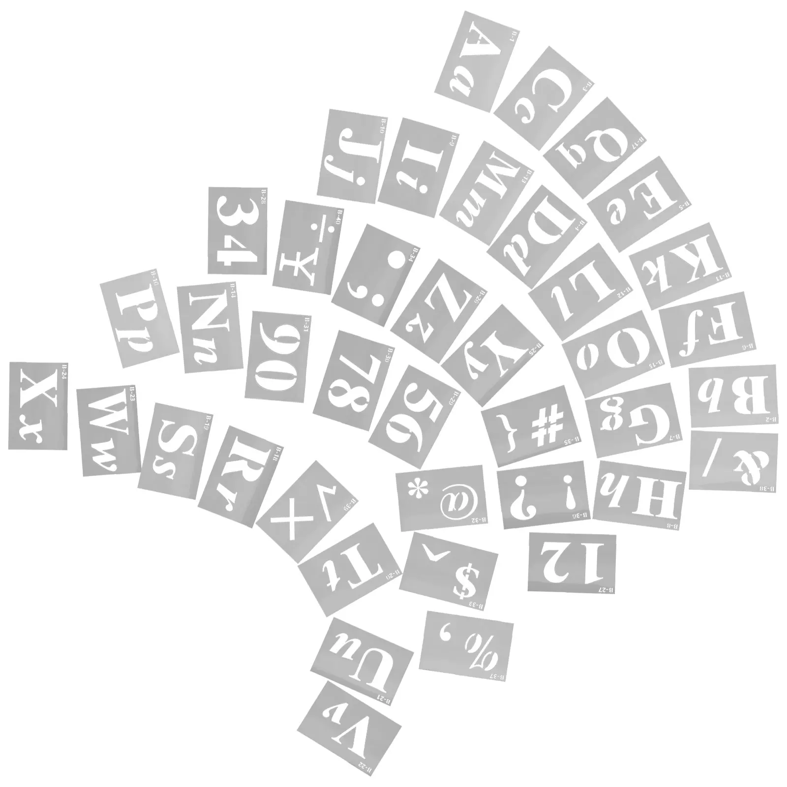 Modelli di lettere in PET Stencil riutilizzabili lavabili per pittura murale artigianale fai-da-te Spruzzo di decalcomanie per auto domestiche sicure