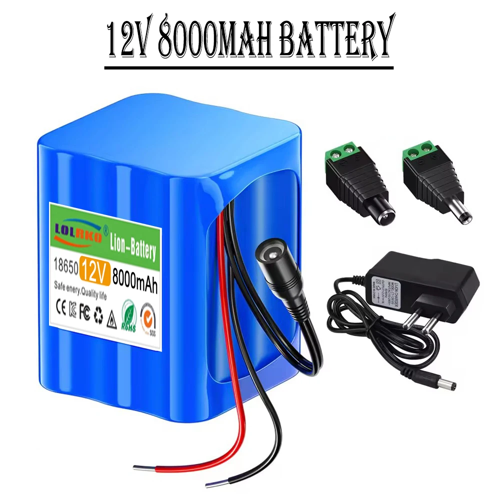 12V 8Ah Battery for CCTV Cameras Camcorders Solar Outdoor Lights 12V LED Lamp Alarm systems Electronic Organ DIY Reading Lamp