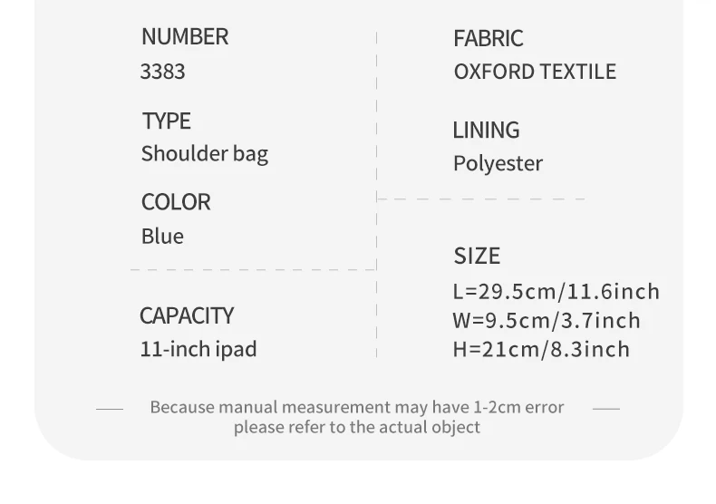 MATE ELAN Stilvolle Männer Umhängetasche Oxford Wasserdichte Umhängetasche Umhängetasche Tragbare Teenager Büchertasche Reise 9,7 zoll iPad Tasche – Detail 13