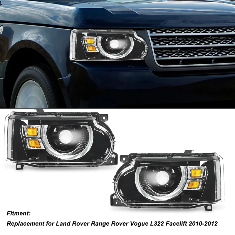 LED Headlight For Land Rover Range Rover Vogue 2010-2012 L322 Upgrade To Defender 10 Head Lamp